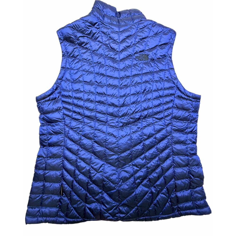 The North Face ThermoBall Vest Womens XL Blue Quilted Puffer Insulated Zip - Picture 3 of 5